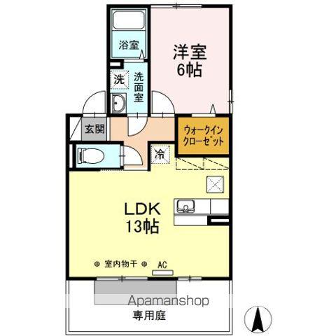 トータスモア参番館(1LDK/1階)の間取り写真