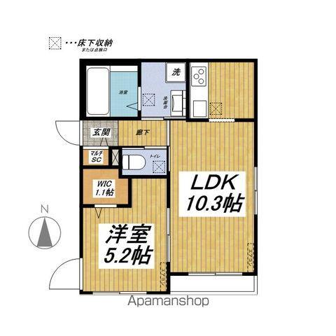 ボヌール早宮(1LDK/1階)の間取り写真