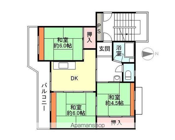 ビレッジハウス宮成2号棟(3DK/2階)の間取り写真