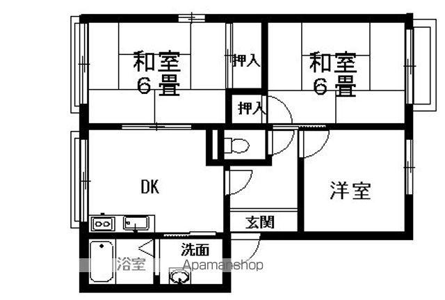ハイツ双寿(3DK/2階)の間取り写真