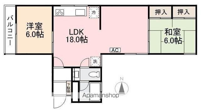 番町ブリックガーデン京都(2LDK/2階)の間取り写真