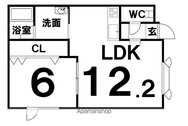 コーポハイブリッジA(1LDK/2階)の間取り写真