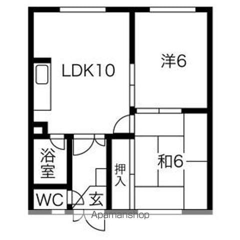 第1コーポ小野(2LDK/2階)の間取り写真