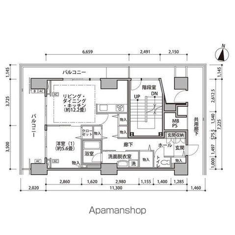 東雲キャナルコートCODAN16号棟(1LDK/6階)の間取り写真