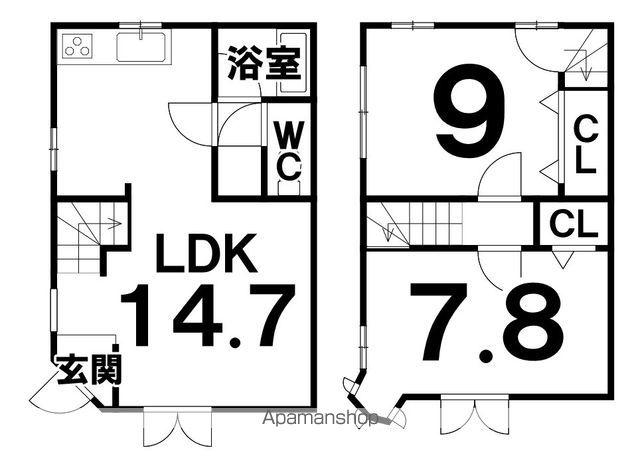 メゾネットガディス(2LDK)の間取り写真