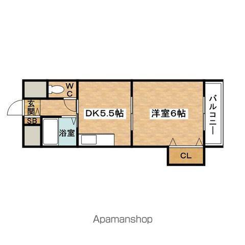 正雀グランドハイツ北(1DK/2階)の間取り写真