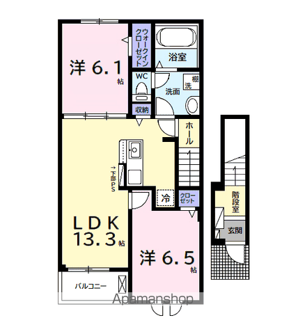 BON VOYAGE(2LDK/2階)の間取り写真