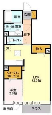 サン・デボーテ(1LDK/1階)の間取り写真