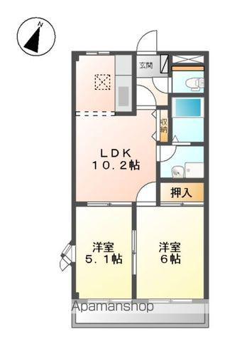 グランディオスⅡ(2LDK/1階)の間取り写真