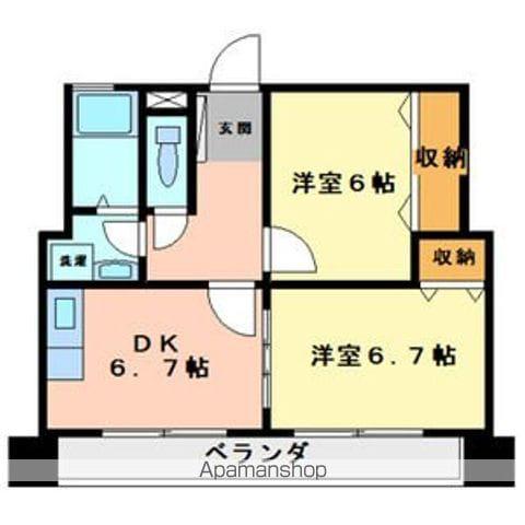 第2中央ビルディング(2DK/3階)の間取り写真