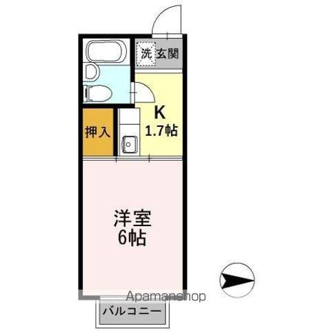 羽衣ハイツ(1K/2階)の間取り写真