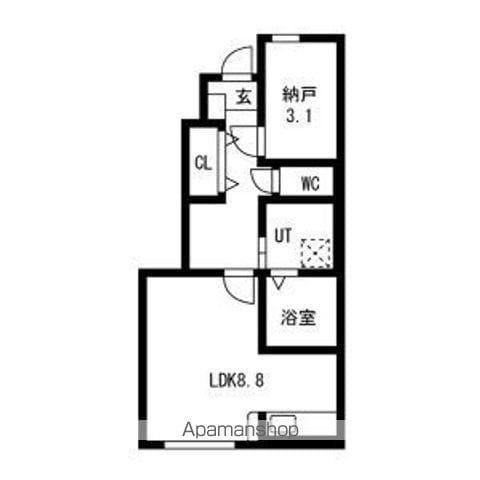 NJ HOUSE 花楯 (1K/1階)の間取り写真