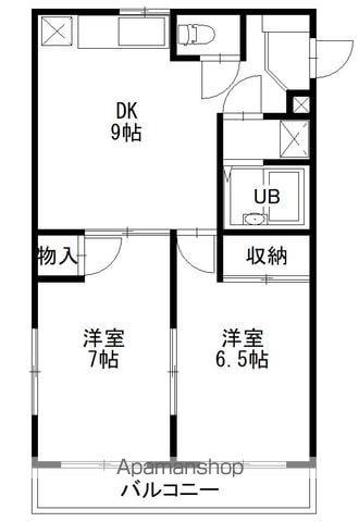 ブルーハイツ(2DK/1階)の間取り写真