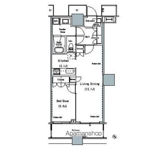 THE TOKYO TOWERS MIDTOWER(1LDK/11階)の間取り写真