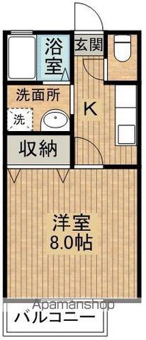 セジュールウエストⅡB(1DK/1階)の間取り写真