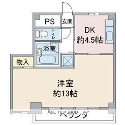 山の手荘(1DK/2階)の間取り写真