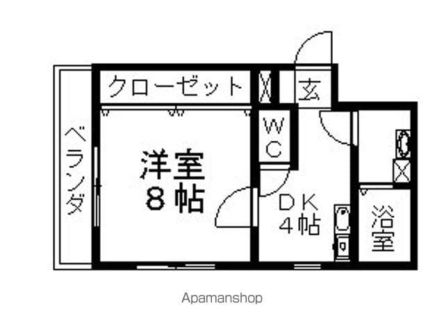 キャッスルM&K(1DK/4階)の間取り写真