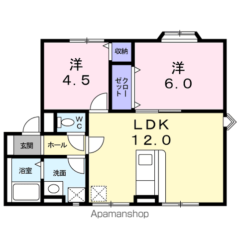 プラドール川口A(2LDK/2階)の間取り写真