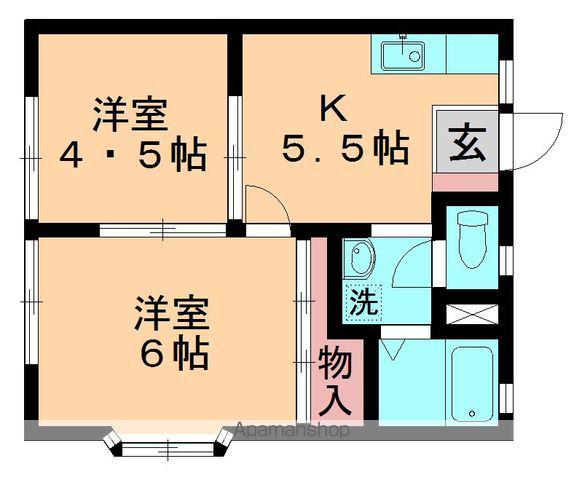 グリーンコーポ(2K/1階)の間取り写真