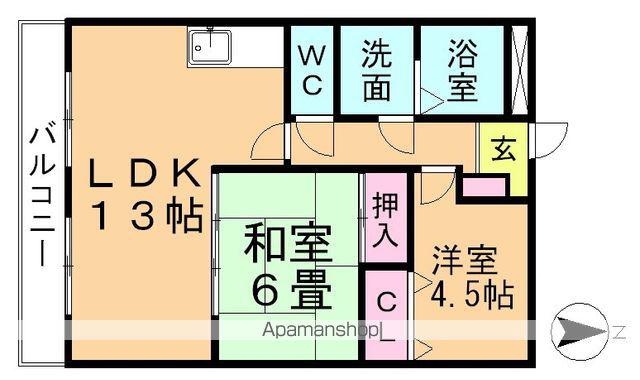 アーバンローズ(2LDK/1階)の間取り写真