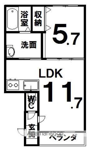 JADE(1LDK/3階)の間取り写真