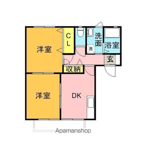 パーシモンハイツ2(2DK/2階)の間取り写真
