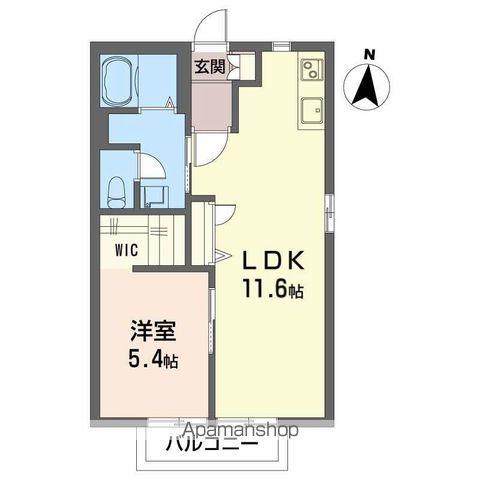 ランドマーク戸ノ内D(1LDK/2階)の間取り写真