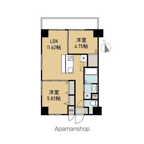 CREST SHIMA(2LDK/5階)の間取り写真