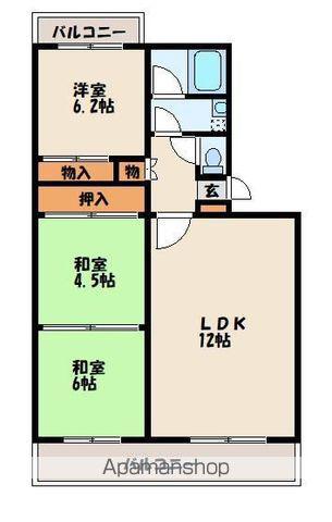 ファミール香椎Ⅱ(3LDK/1階)の間取り写真