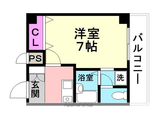 リーガルコート塚口(1K/4階)の間取り写真