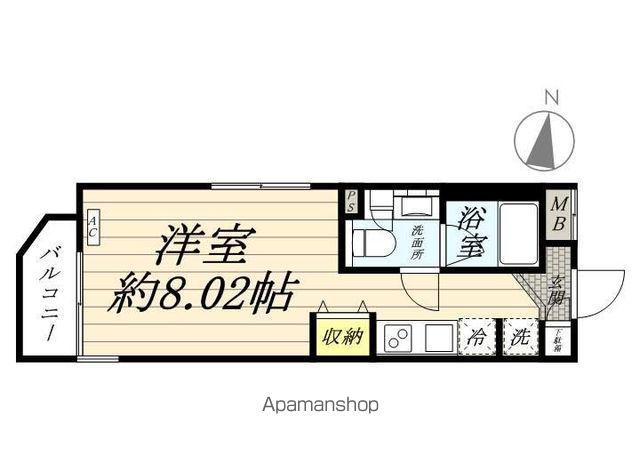 京浜東北・根岸線 鶴見駅 徒歩8分 5階建 築19年(1K/1階)の間取り写真