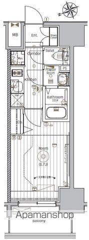 メイクス鶴舞Ⅱ(1K/11階)の間取り写真