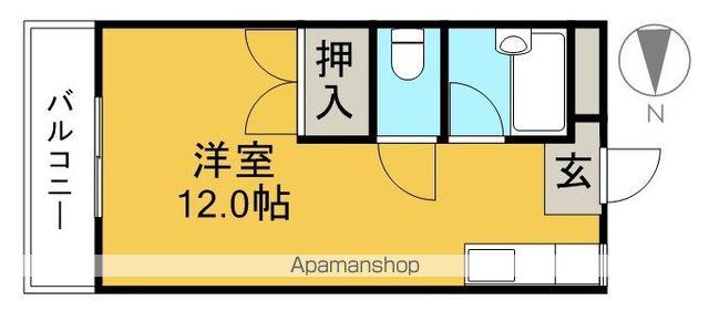 ベルデン朝倉(ワンルーム/2階)の間取り写真