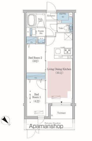 アーバネックス文京小石川(2LDK/1階)の間取り写真