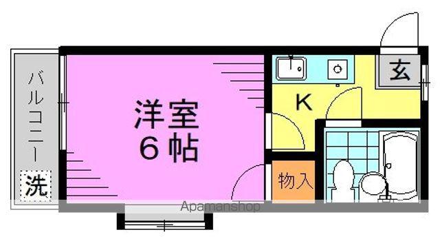 メゾンドロゼ(1K/1階)の間取り写真