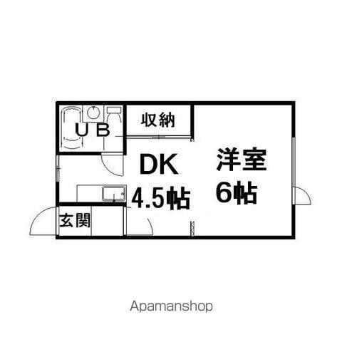 コーポ文京2(1DK/2階)の間取り写真
