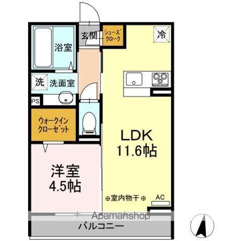 ラ・コリーヌさくら(1LDK/3階)の間取り写真