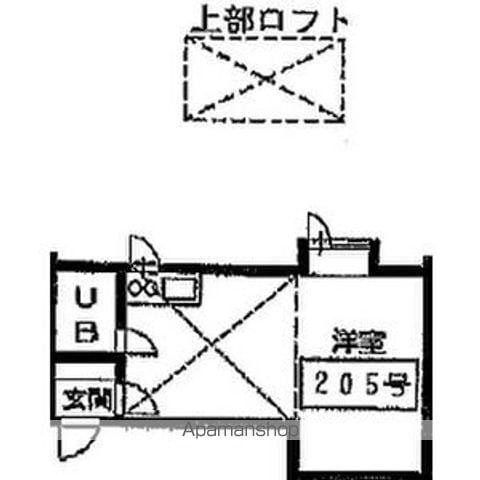 ピュアハウス(ワンルーム/2階)の間取り写真