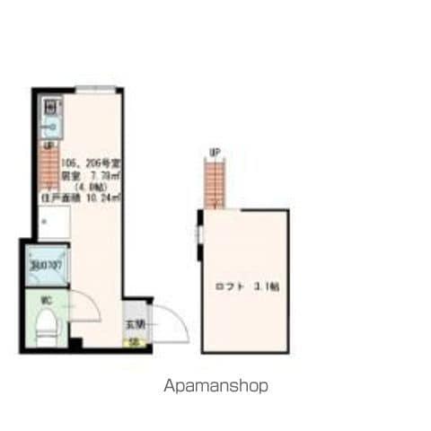 STAGE中野3(ワンルーム/2階)の間取り写真