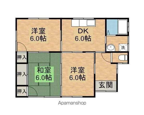 日豊本線 都城駅 バス乗車時間：7分 高専前バス停で下車 徒歩2分 1階建 築29年(3DK)の間取り写真