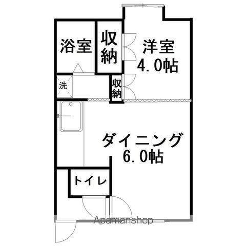 ビューポイントA(1DK/1階)の間取り写真