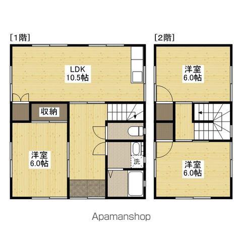 山陽本線 福山駅 バス乗車時間：10分 東川口五丁目バス停で下車 徒歩5分 2階建 築33年(3LDK)の間取り写真