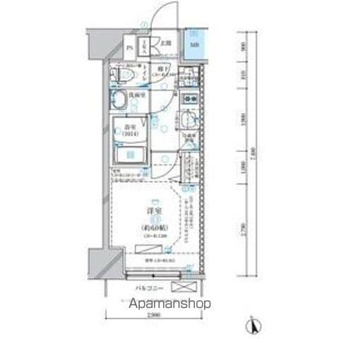 ディアレイシャス名古屋浄心(1K/15階)の間取り写真