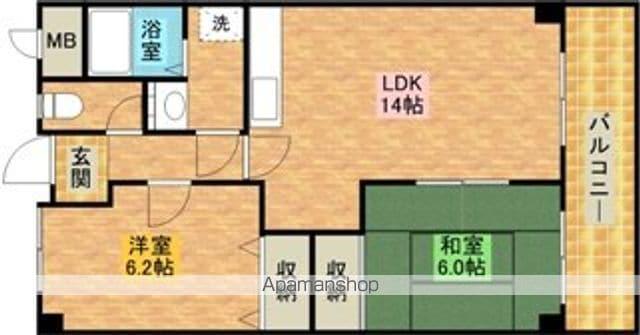 ノースヒルズ(2LDK/4階)の間取り写真