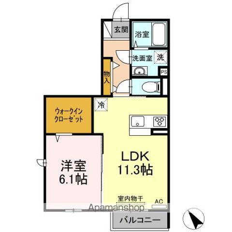 アリカンテ南花岡(1LDK/2階)の間取り写真
