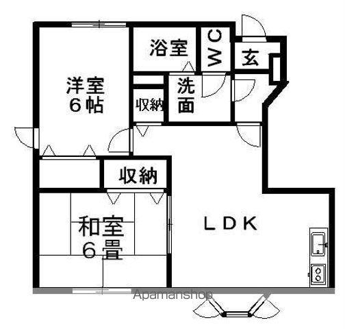 カーサ・ソレアード(2LDK/1階)の間取り写真
