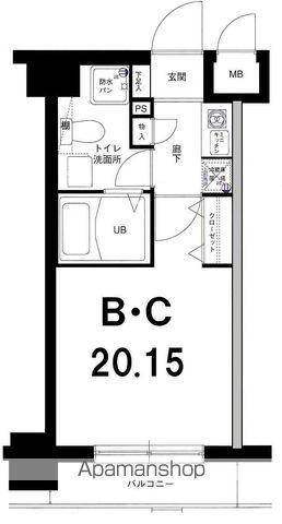 グリフィン横浜・桜木町弐番館(1K/5階)の間取り写真