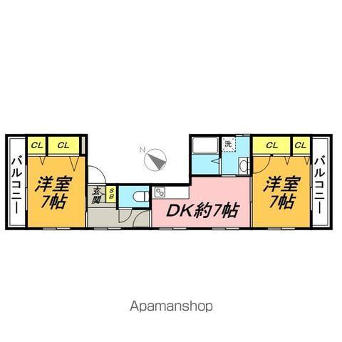 レジデンス市谷台(2DK/3階)の間取り写真