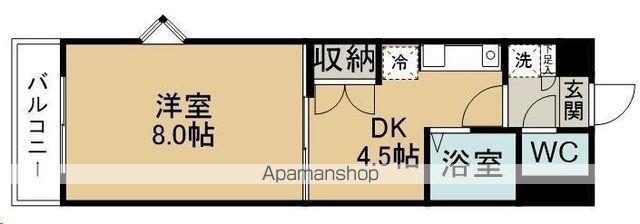 アルカンシェル(1DK/4階)の間取り写真