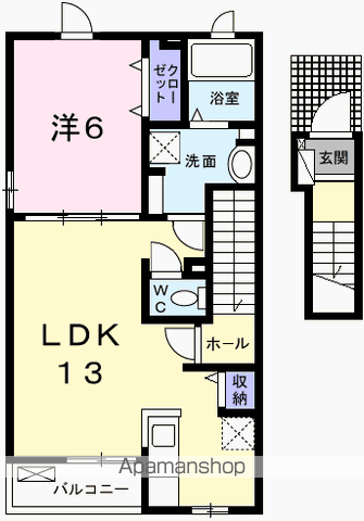 ル・レストⅡ(1LDK/2階)の間取り写真
